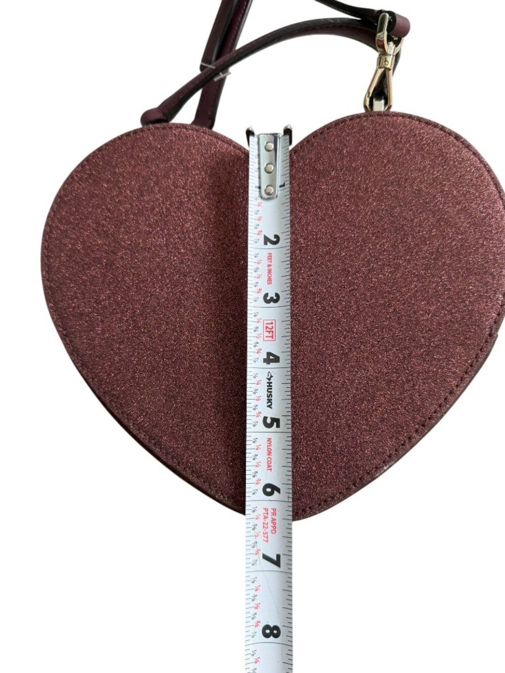 KATE SPADE Burgundy Glitter Love Shack Heart Crossbody Bag - Picture 3 of 14
